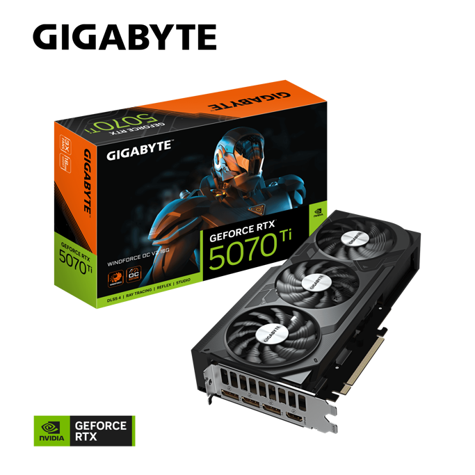 Gigabyte RTX5070Ti WINDFORCE OC SFF, 16GB GDDR7, NVIDIA GeForce, GV-N507TWF3OCV2-16GD - Slika 1