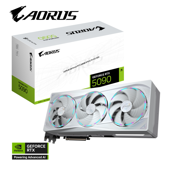 Gigabyte RTX5090 Aorus Stealth ICE, 32G GDDR7, NVIDIA GeForce, GV-N5090AORUSST ICE-32GD - Slika 1