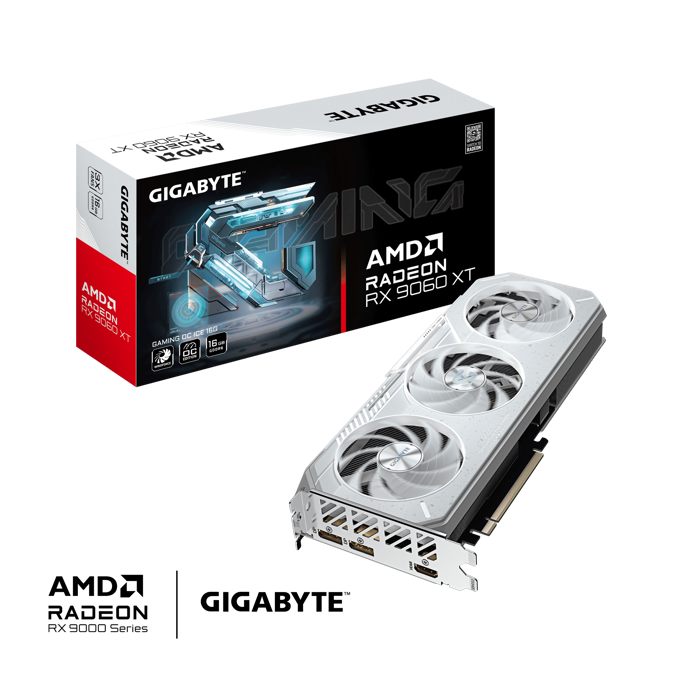 Gigabyte RX9060XT Gaming OC ICE, 16GB GDDR6, AMD Radeon, GV-R906XGAMINGOCICE-16GD - Slika 1