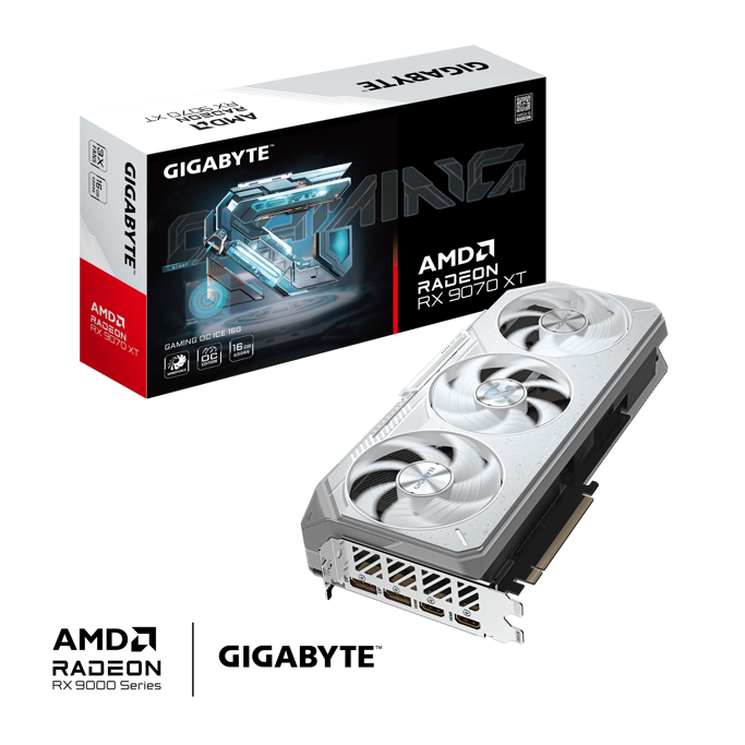 Gigabyte RX9070XT Gaming OC ICE, 16GB GDDR6, AMD Radeon, GV-R907XGAMINGOCICE-16GD - Slika 1