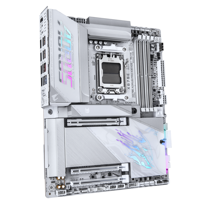 Gigabyte X870E Aorus Pro X3D ICE, WIFI, AMD X870E, AM5, DDR5, ATX, White - Slika 2
