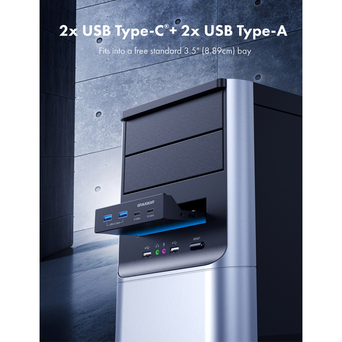Graugear Multi front panel 3.5", USB 3.2 Gen2, Type C, G-MP02 - Slika 2