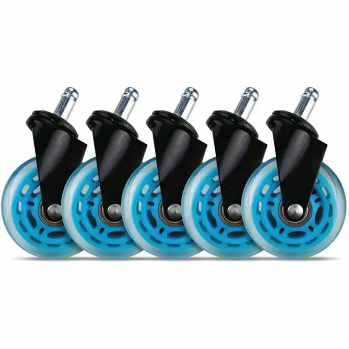 Gumeni kotačići za stolicu, 3", Plavi, 5-Pack, 5706470072640 - Slika 1