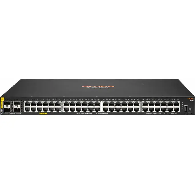 HPE Switch Aruba Networking CX 6100 48G Class4 PoE 4SFP+ 370W Switch, JL675A - Slika 1
