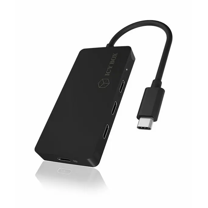 IcyBox USB-C Hub, 4-Port, 3x USB-C/1x USB-C PD, Black, IB-HUB1429-CPD - Slika 1