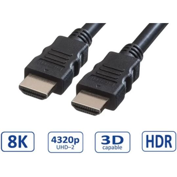 Kabel HDMI 0.5m, Ultra High Speed, 8K@60Hz, Roline, 11.99.5900 - Slika 1