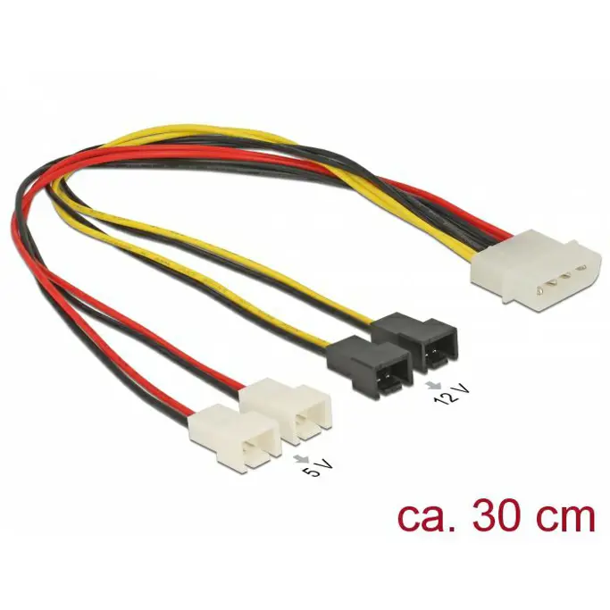 Kabel molex na 4x2 pin za ventilator, 0.3m, Delock, 83343 - Slika 1