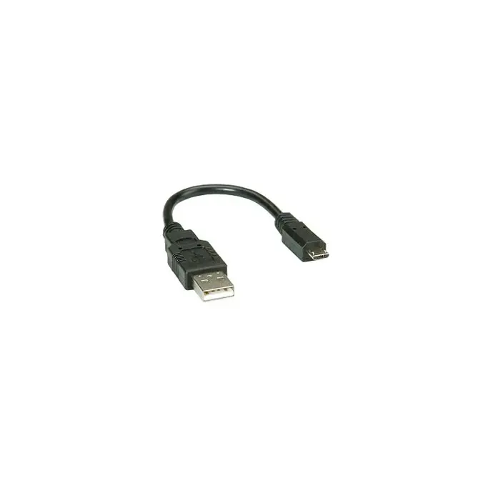 Kabel USB 2.0, 0.15m, USB-A/Micro USB-B M/M, Roline, Crni, 11.02.8310 - Slika 1