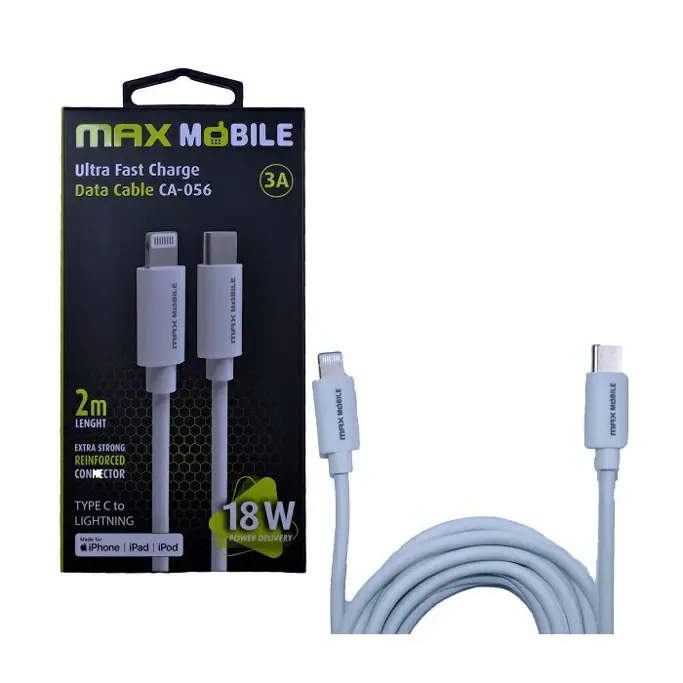 Kabel USB 2m, USB Type-C/Lightning, MFI Apple CA-056, Maxmobile, iPhone 11/12/13/Mini/Pro/Pro Max,iPod,iPad, 3858892933787 - Slika 1