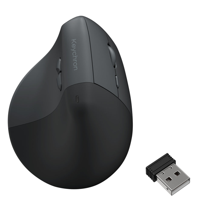 Keychron ergonomski bežični miš BM27, Bluetooth/2.4GHz, Space Gray, BM27-A61 - Slika 3
