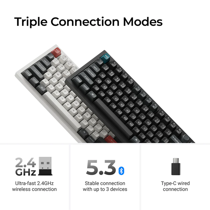 Keychron mehanička tipkovnica Q6 Ultra 8K, Bluetooth/2.4GHz, Black, US layout, HR znakovi, Q6U-M1 - Slika 8