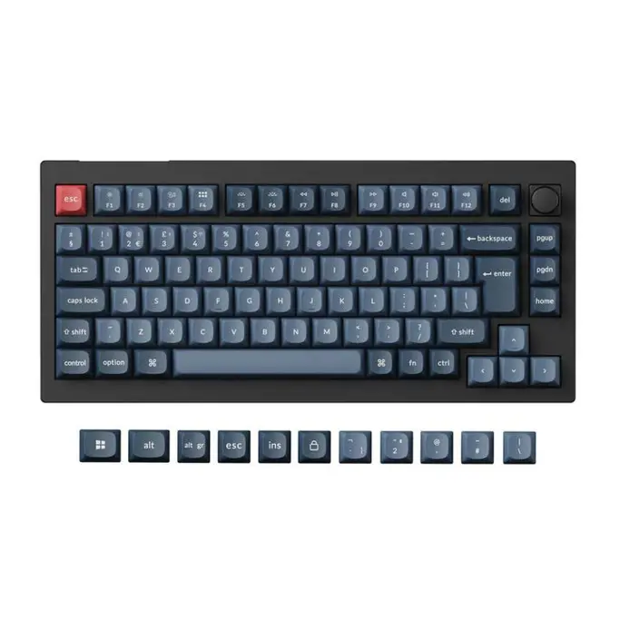 Keychron mehanička tipkovnica V1 Max, Bluetooth/2.4GHz, Black, UK Layout, HR znakovi, Jupiter Brown switch, V1M-D3-UK - Slika 1