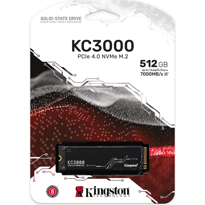 Kingston SSD 512GB, KC3000, M.2 2280, NVMe, PCIe 4.0, SKC3000S/512G - Slika 2