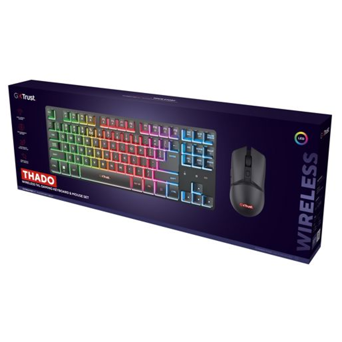 Komplet Trust GXT 832 Thado tipkovnica+miš, Gaming, RGB, TLK, crna, bežični, 26093 (PS5, Xbox) - Slika 7
