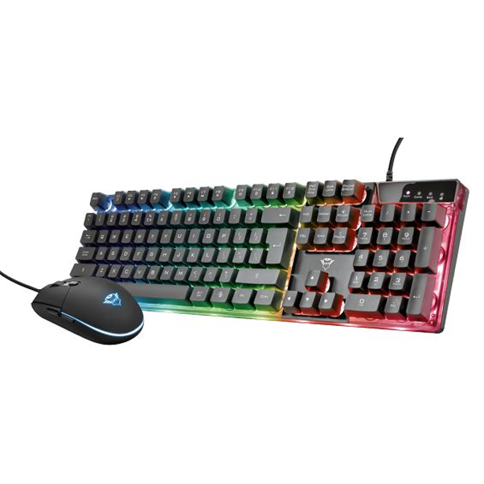 Komplet Trust GXT 838 Azor tipkovnica + miš, Gaming, osvjetljena, US, crna, USB, 23289 (PS4, PS5, Xbox) - Slika 1
