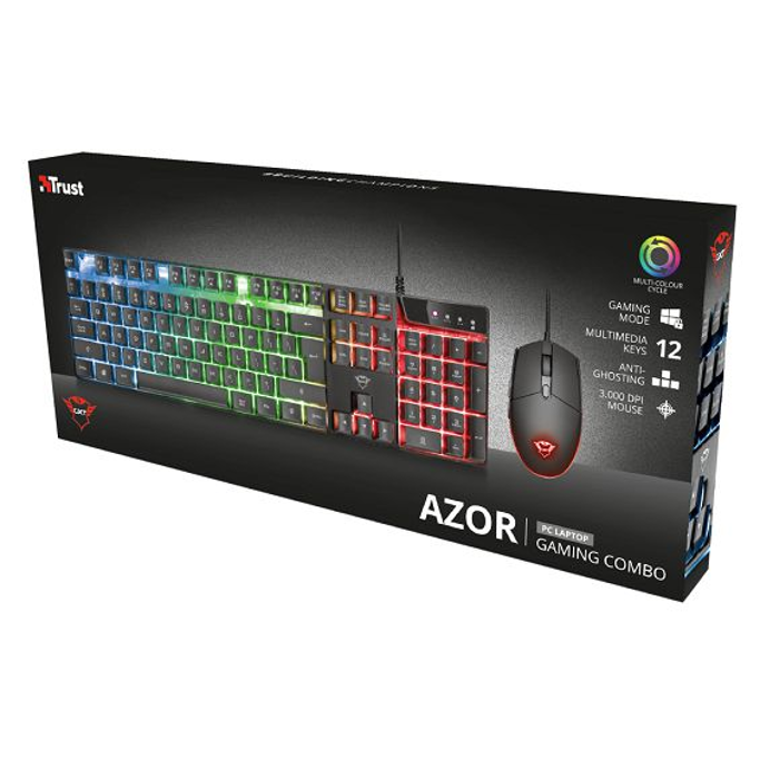 Komplet Trust GXT 838 Azor tipkovnica + miš, Gaming, osvjetljena, US, crna, USB, 23289 (PS4, PS5, Xbox) - Slika 4