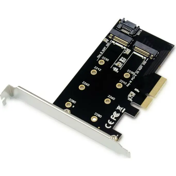 Kontroler PCI-e Card 2-in-1 M.2 SSD PCIe, Conceptronic, EMRICK04B - Slika 1