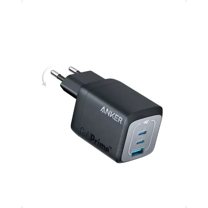 Kućni punjač Anker Prime 67W GaN, 3-port, crni, A2669313 - Slika 1
