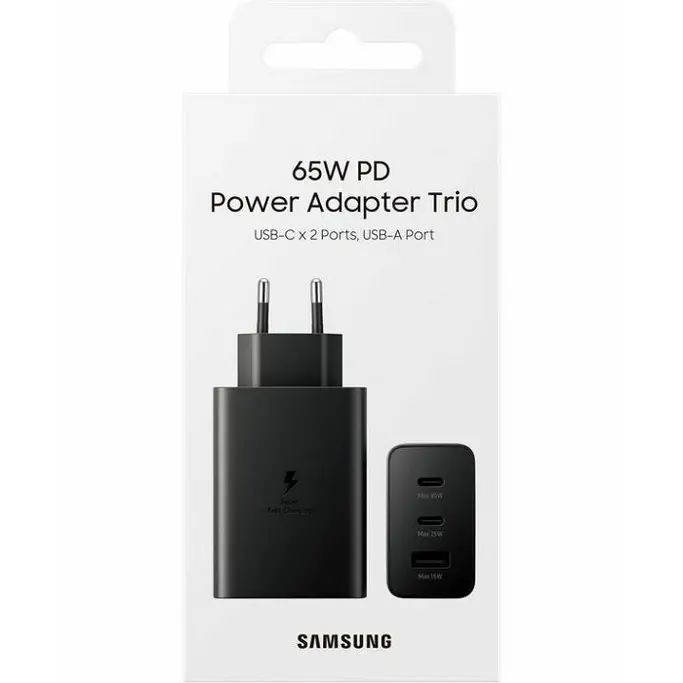 Kućni punjač Samsung T6530, 65W, 2xUSB-C, 1xUSB-A, Crni, Retail, EP-T6530NBEGEU - Slika 2
