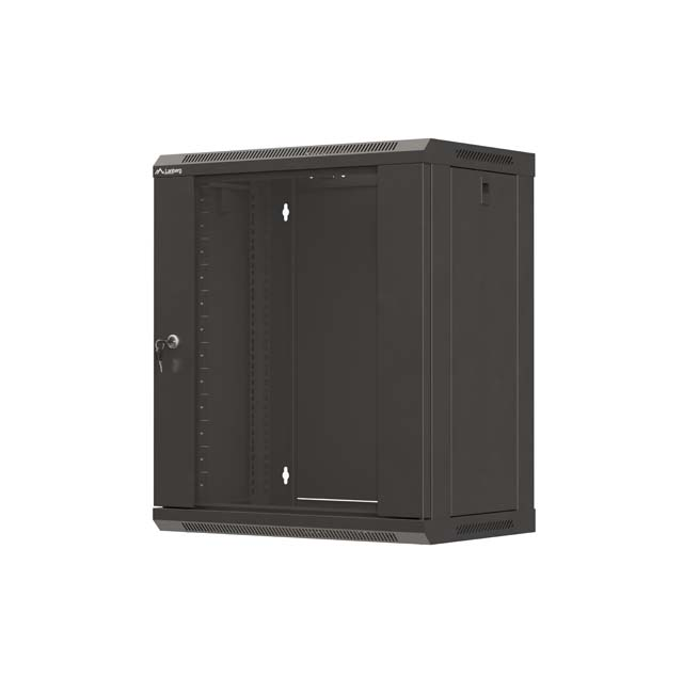 Lanberg 12U 540x350mm zidni mrežni ormar, 19", Flat pack, crni, WF03-5312-10B - Slika 1