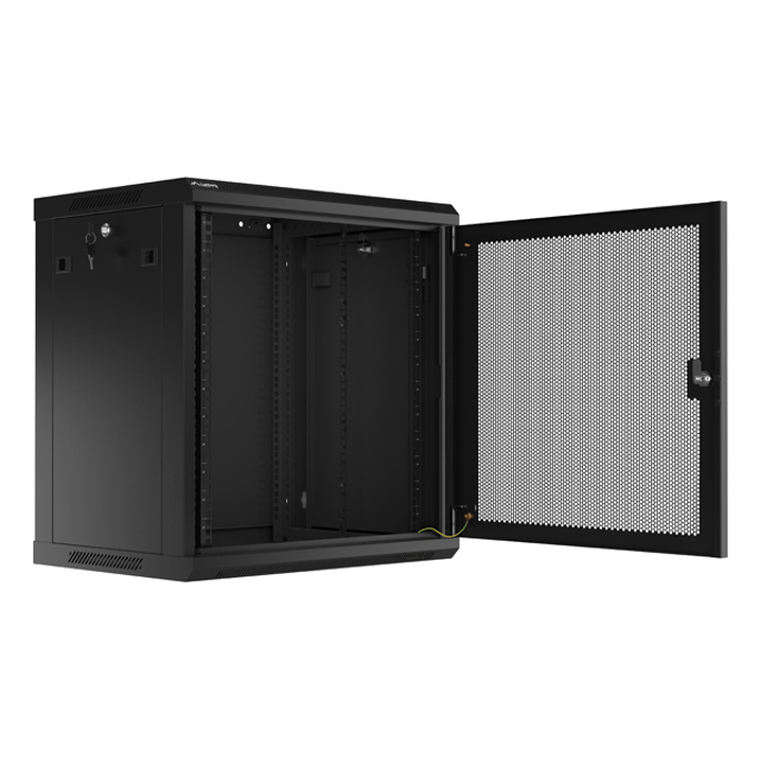 Lanberg 12U 600x450mm zidni mrežni ormar, 19", Flat pack, crni, WF01-6412-23B - Slika 8