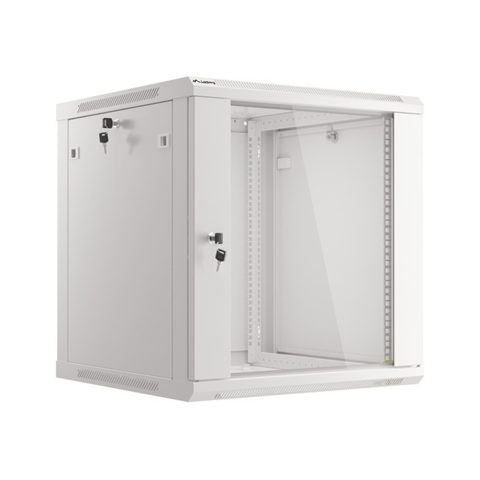Lanberg 12U 600x600mm zidni mrežni ormar, 19", Flat pack, sivi, V2, WF01-6612-10S - Slika 1