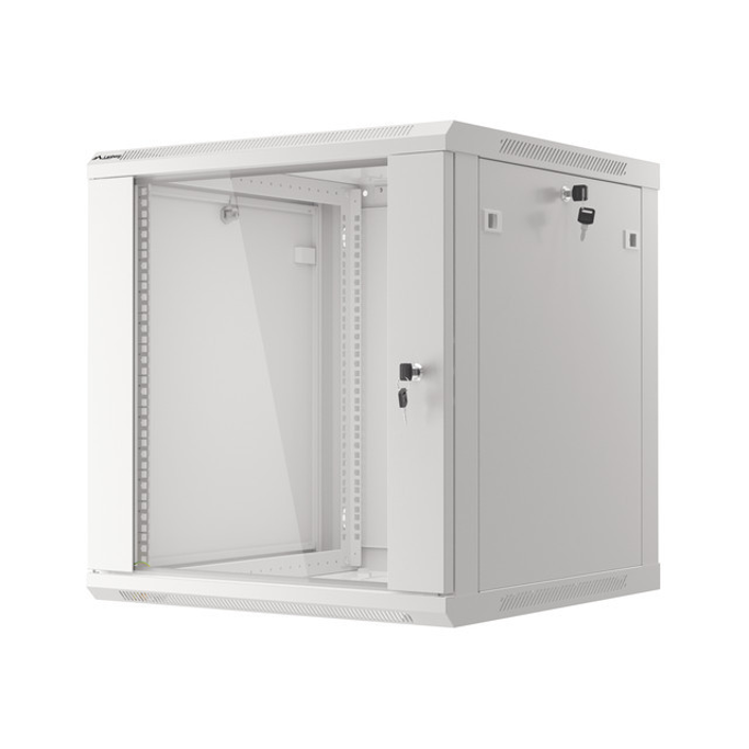 Lanberg 12U 600x600mm zidni mrežni ormar, 19", Flat pack, sivi, V2, WF01-6612-10S - Slika 2