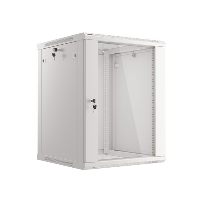 Lanberg 15U 600x600mm zidni mrežni ormar, 19", Flat pack, sivi, WF01-6615-10S - Slika 1