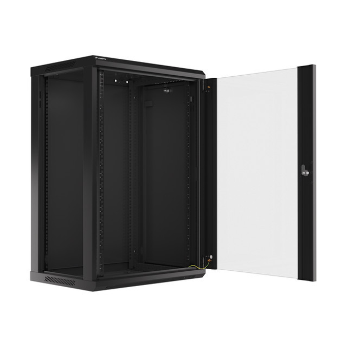 Lanberg 18U 600x450mm zidni mrežni ormar, 19", Flat pack, crni, WF01-6418-10B - Slika 2