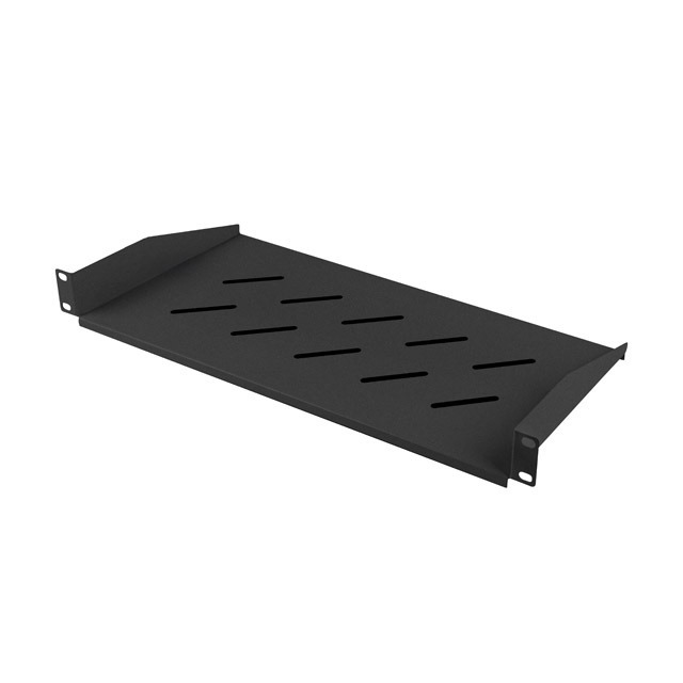 Lanberg 19" 1U polica za mrežni ormar, fiksna, crna, do 25 kg, AK-1014-B - Slika 1