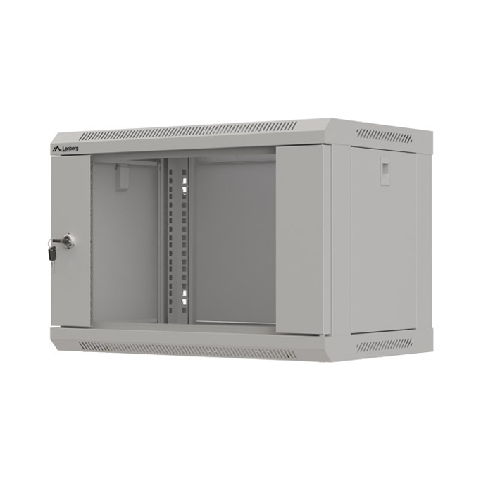 Lanberg 6U 540x350mm zidni mrežni ormar, 19", Flat pack, sivi, WF03-5306-10S - Slika 1