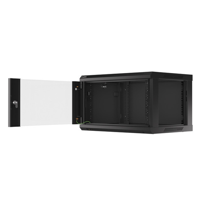 Lanberg 6U 600x450mm zidni mrežni ormar, 19", Flat pack, crni, WF01-6406-10B - Slika 3
