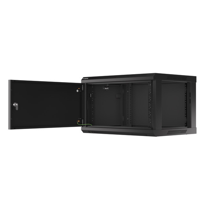 Lanberg 6U 600x450mm zidni mrežni ormar, 19", Flat pack, crni, WF01-6406-00B - Slika 6