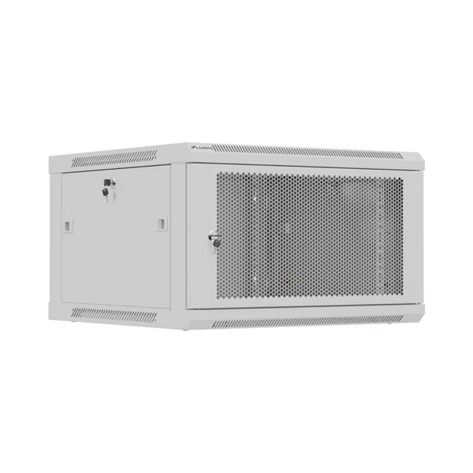 Lanberg 6U 600x600mm zidni mrežni ormar, 19", Flat pack, sivi, WF01-6606-23S - Slika 2