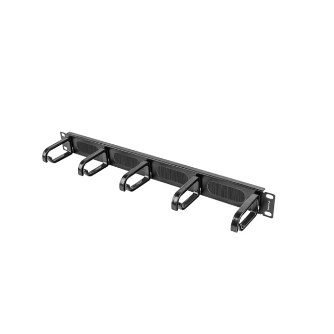 Lanberg panel za vođenje kabela s 5 prstenova - tip B, 19", 1U, brush, crni, AK-1203-B - Slika 2
