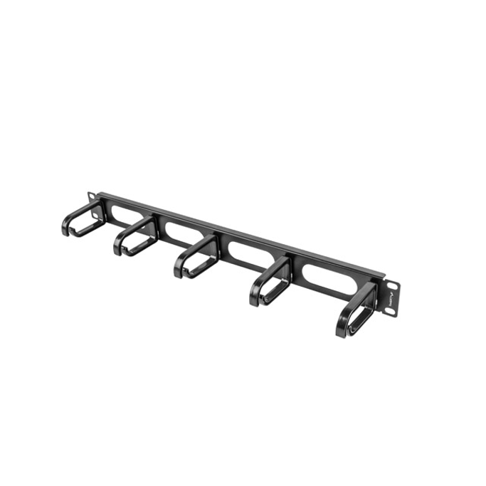 Lanberg panel za vođenje kabela s 5 prstenova - tip B, 19", 1U, crni, AK-1205-B - Slika 1