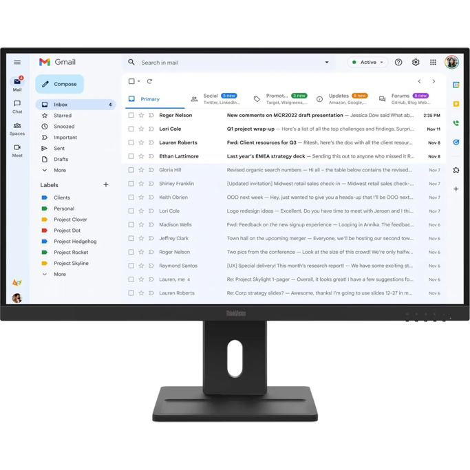 Lenovo ThinkVision E27-40, 27", FHD, IPS, 100Hz, HDMI, DP, VGA, zvučnici, 64BCMAT4EU - Slika 1