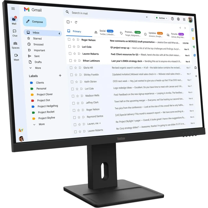 Lenovo ThinkVision E27-40, 27", FHD, IPS, 100Hz, HDMI, DP, VGA, zvučnici, 64BCMAT4EU - Slika 7