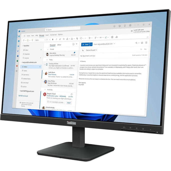 Lenovo ThinkVision S24-4e, 23.8", FHD, IPS, 100Hz, HDMI, VGA, 64B5KAT1EU - Slika 3