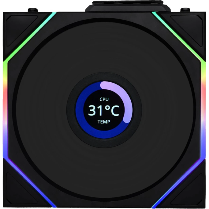 Lian Li ventilator 120mm UNI FAN TL Wireless LCD 120 Reverse Blade, ARGB, PWM, Black, 12RTLLCD1W1B - Slika 1