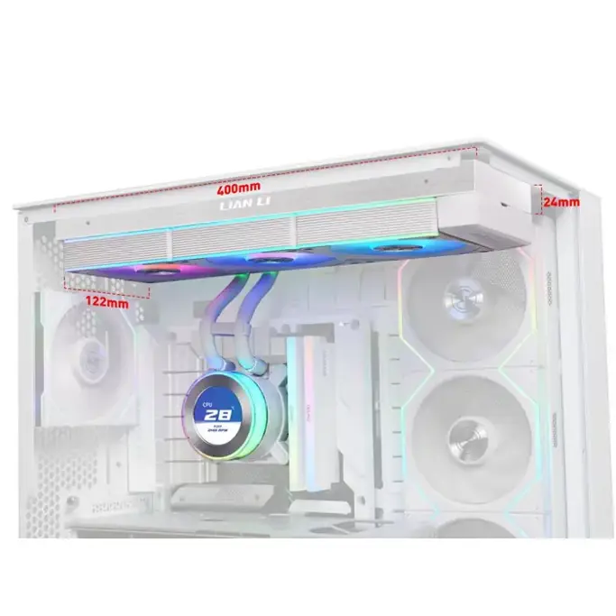 Lian Li vodeno hlađenje HydroShift II LCD-C 360CL, White, 360mm, GHS2LCD36RW - Slika 2