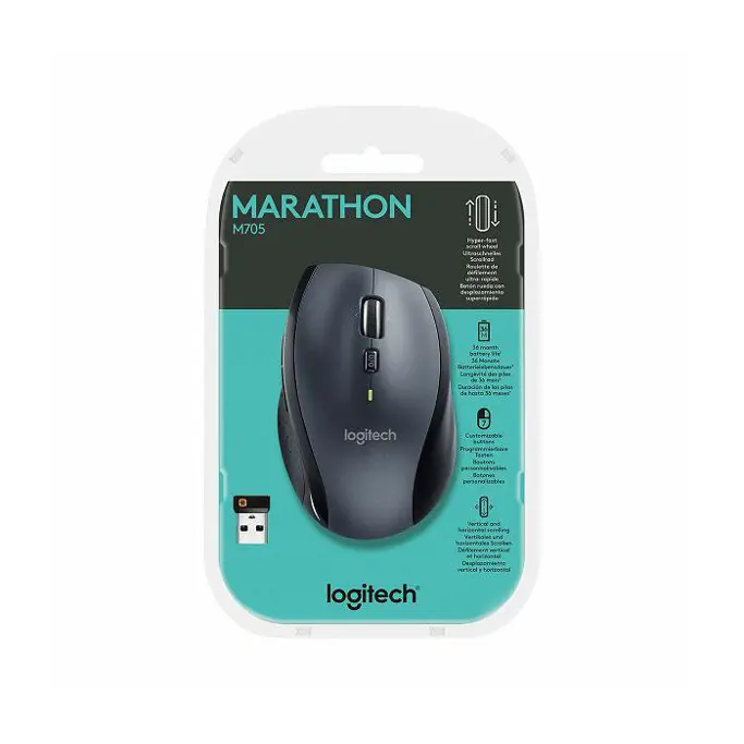 Logitech bežični miš M705 Marathon, Black/Gray, 910-006034 - Slika 10
