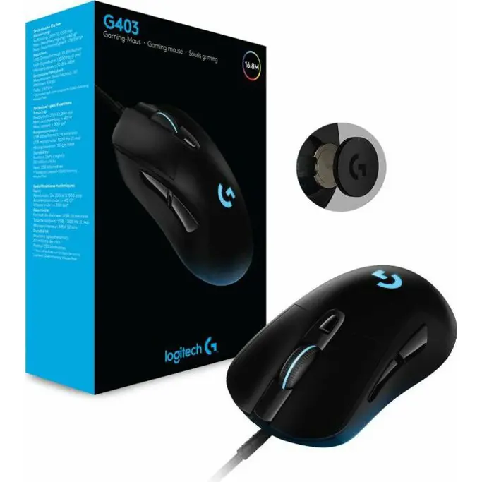 Logitech žični miš G403 Hero Gaming, Black, 910-005632, 910-005633 - Slika 4