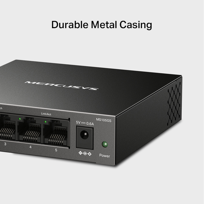 Mercusys Switch MS105GS, 5-Port 10/100/1,000Mbps, metalni - Slika 4