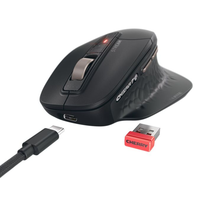 Miš Cherry Stream Ultimate, ergonomski, bluetooth, bežični, crni, JW-8570-2 - Slika 5
