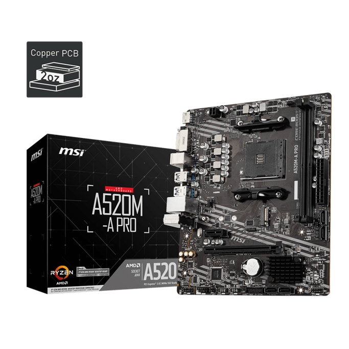 MSI A520M-A Pro, AMD A520, AM4, DDR4, mATX, 7C96-001R - Slika 1