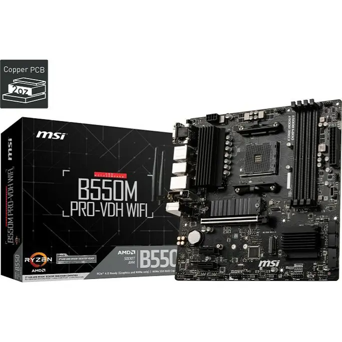 MSI B550M Pro-VDH WIFI, AMD B550, AM4, DDR4, mATX, 7C95-001R - Slika 1