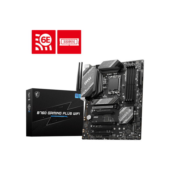 MSI B760 Gaming Plus WIFI, Intel B760, LGA 1700, DDR5, ATX, 7D98-007R - Slika 1