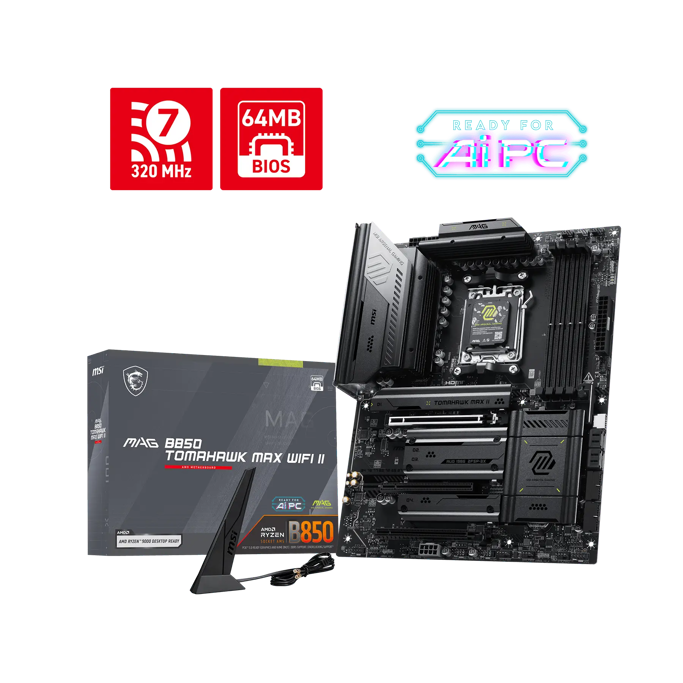 MSI MAG B850 Tomahawk MAX WIFI II, AMD B850, AM5, DDR5, ATX, 7E62-015R - Slika 1