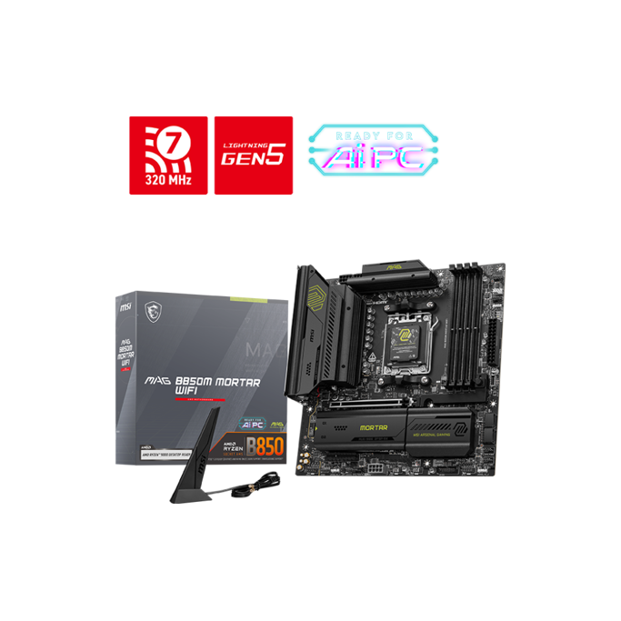 MSI MAG B850M Mortar WIFI, AMD B850, AM5, DDR5, mATX, 7E61-001R - Slika 1